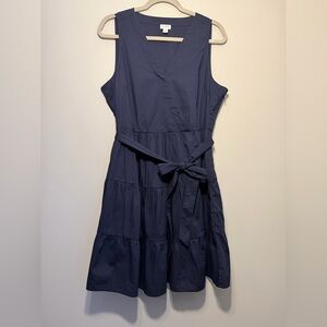 J. Crew Navy Midi Dress with Belt